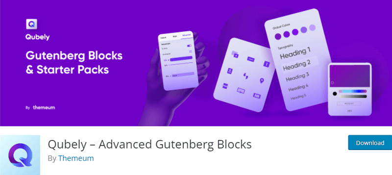 Qubely Gutenberg Blocks Plugin